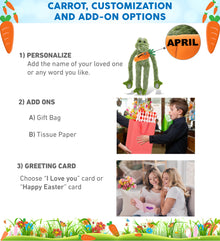 DolliBu Happy Easter Super Soft Plush Long Arms Alligator with Carrot - 15 Inch