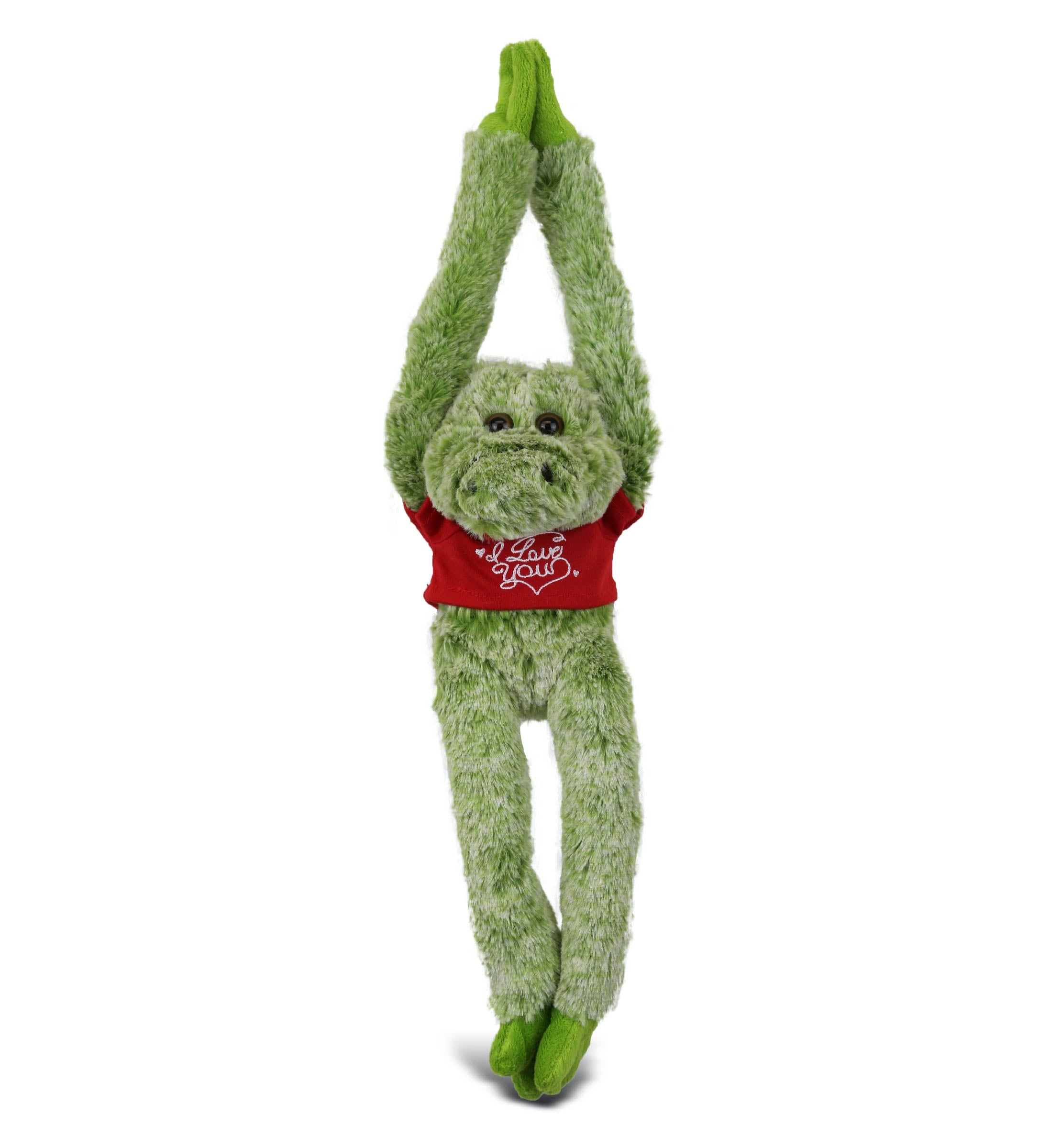 PLUSH I LOVE YOU RED SHIRT- SUPER SOFT PLUSH - LONG ARMS - ALLIGATOR