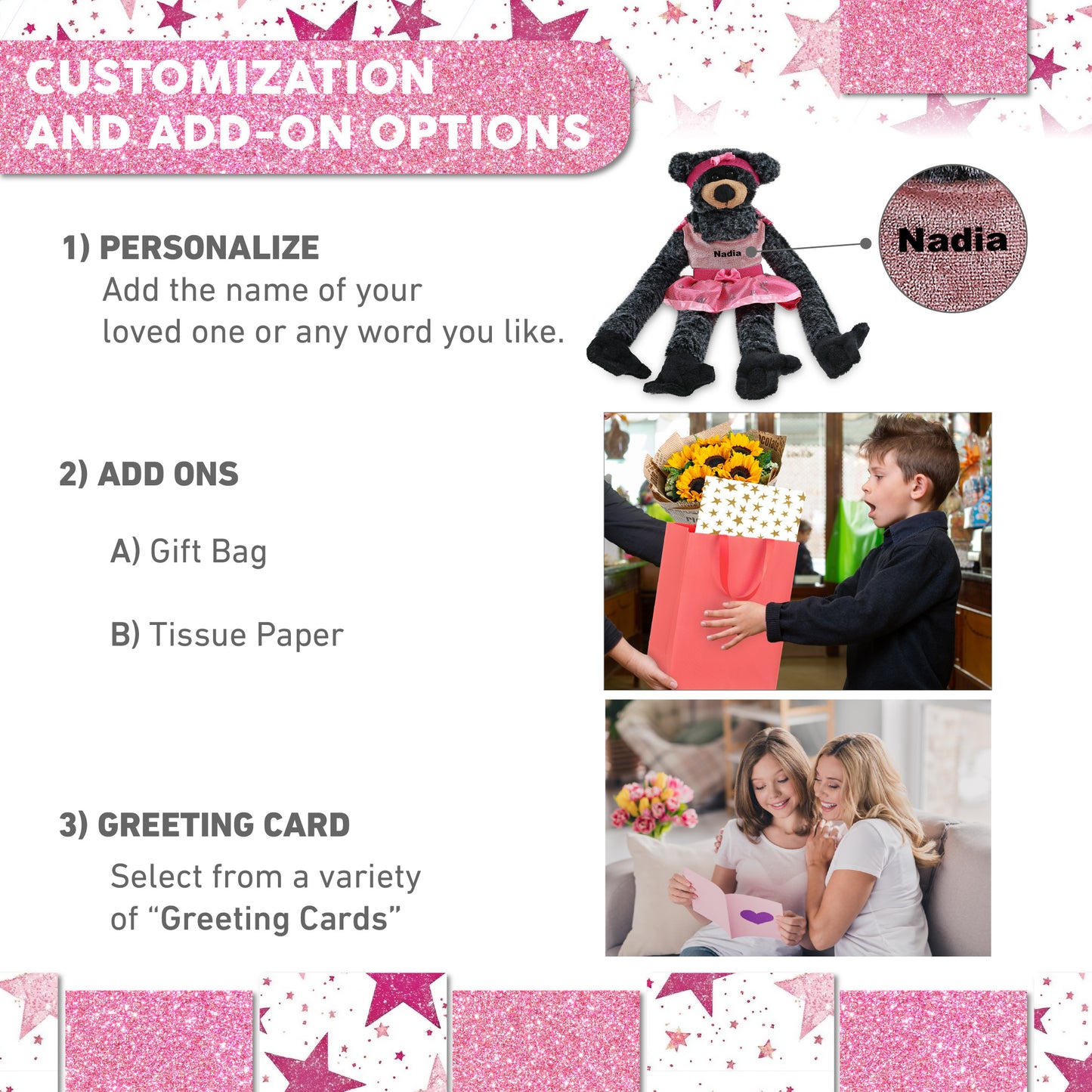 SUPER SOFT PLUSH - LONG ARMS - BLACK BEAR BALLERINA