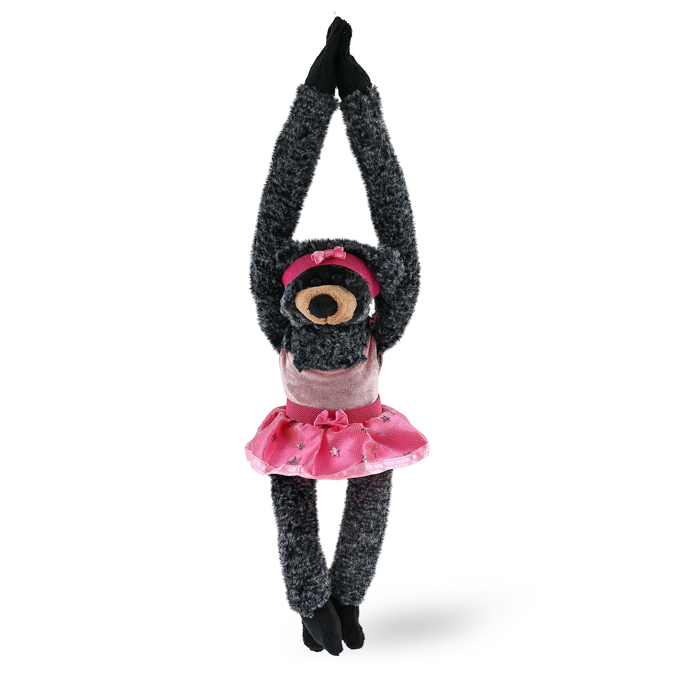 SUPER SOFT PLUSH - LONG ARMS - BLACK BEAR BALLERINA