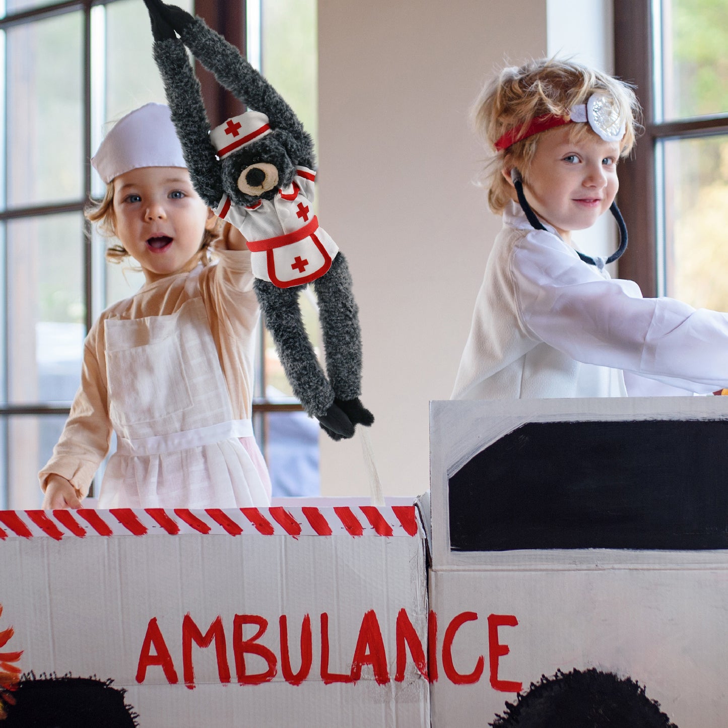 SUPER SOFT PLUSH - LONG ARMS - BLACK BEAR NURSE