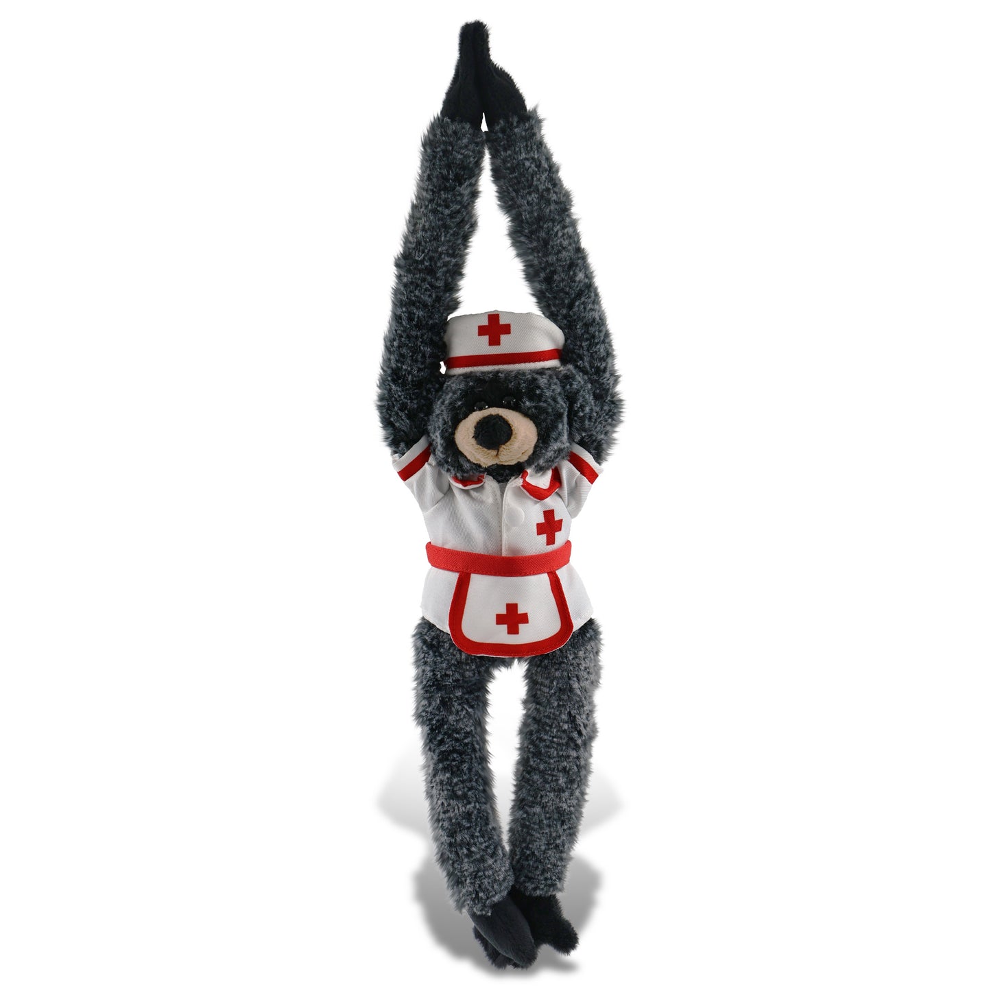 SUPER SOFT PLUSH - LONG ARMS - BLACK BEAR NURSE