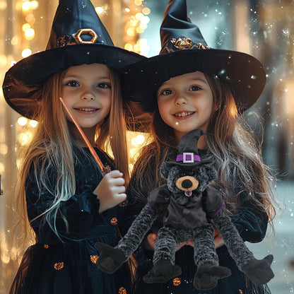 SUPER SOFT PLUSH - LONG ARMS - BLACK BEAR WITCH DRESS UP