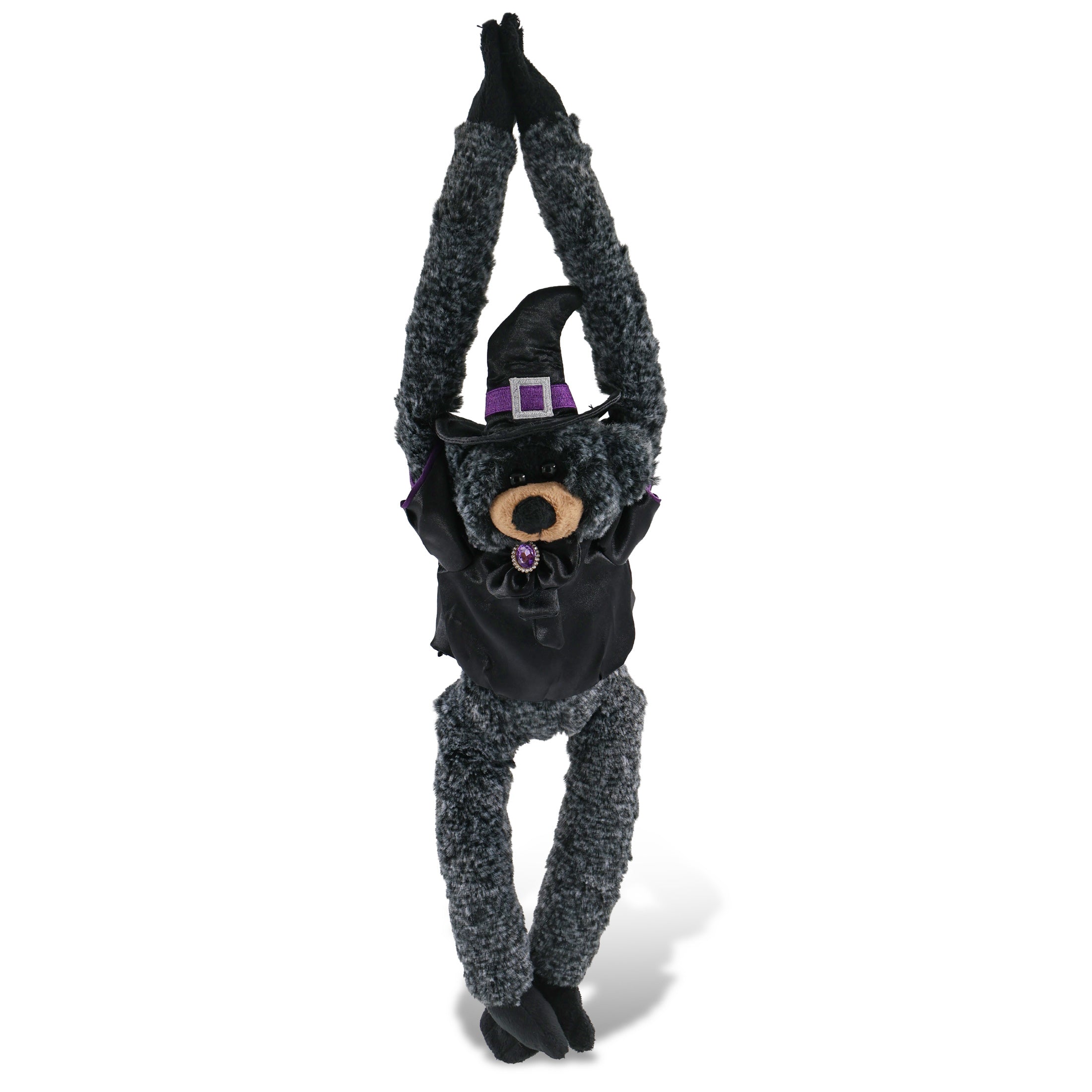 SUPER SOFT PLUSH - LONG ARMS - BLACK BEAR WITCH DRESS UP