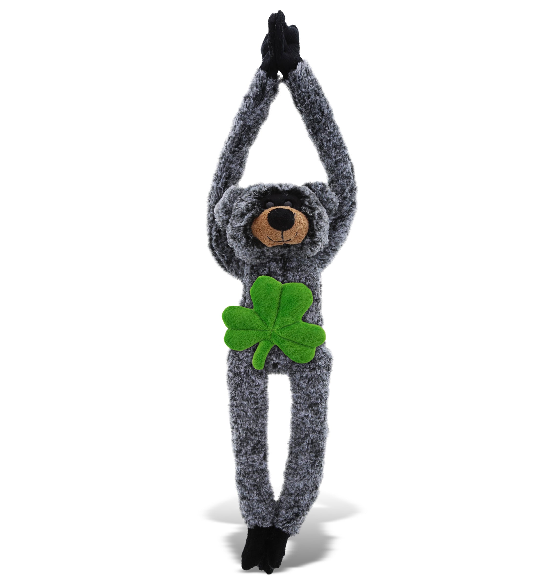 PLUSH SHAMROCK - SUPER SOFT PLUSH - LONG ARMS - BLACK BEAR