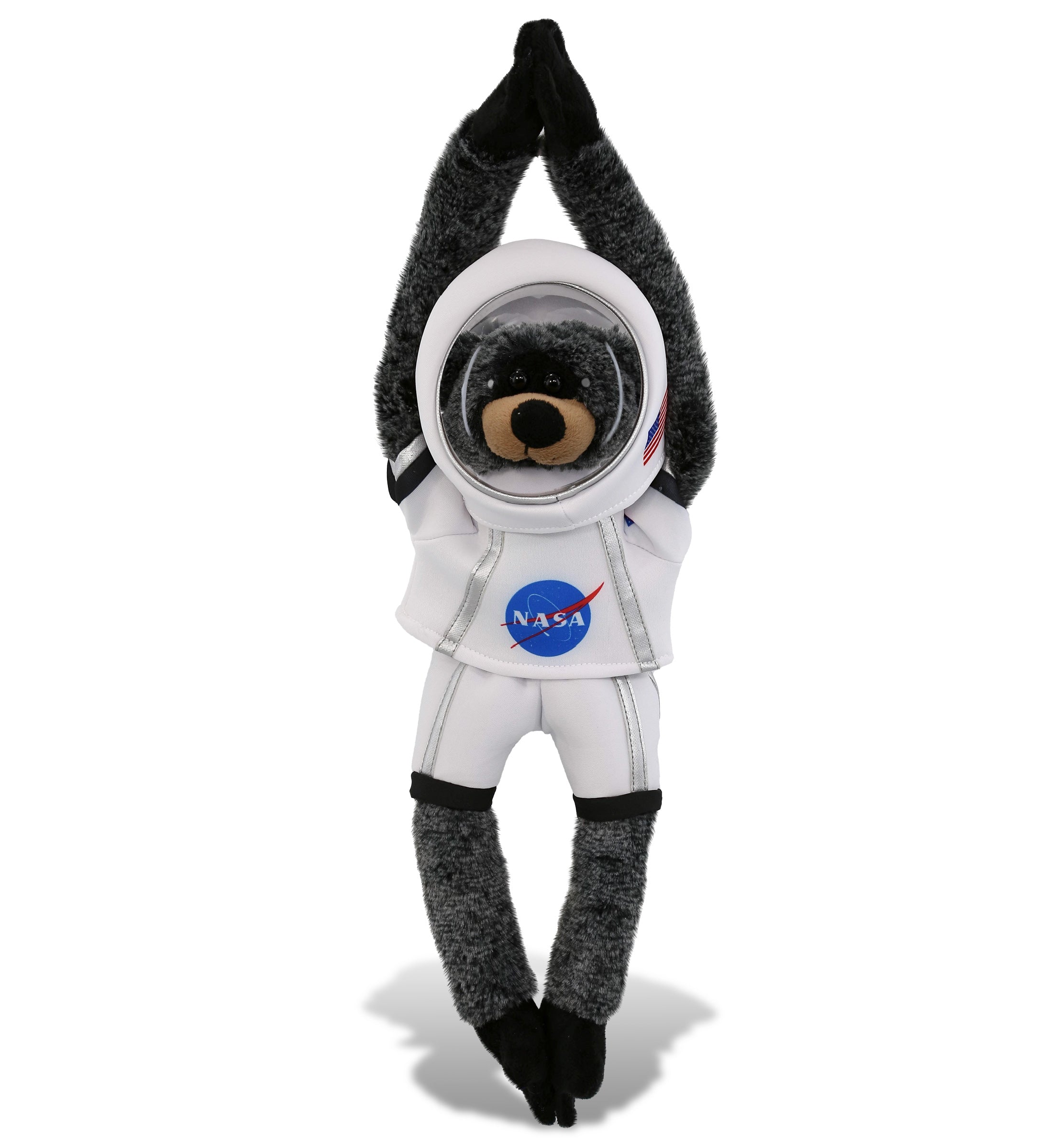 PLUSH ASTRONAUT - SUPER SOFT PLUSH - LONG ARMS - BLACK BEAR