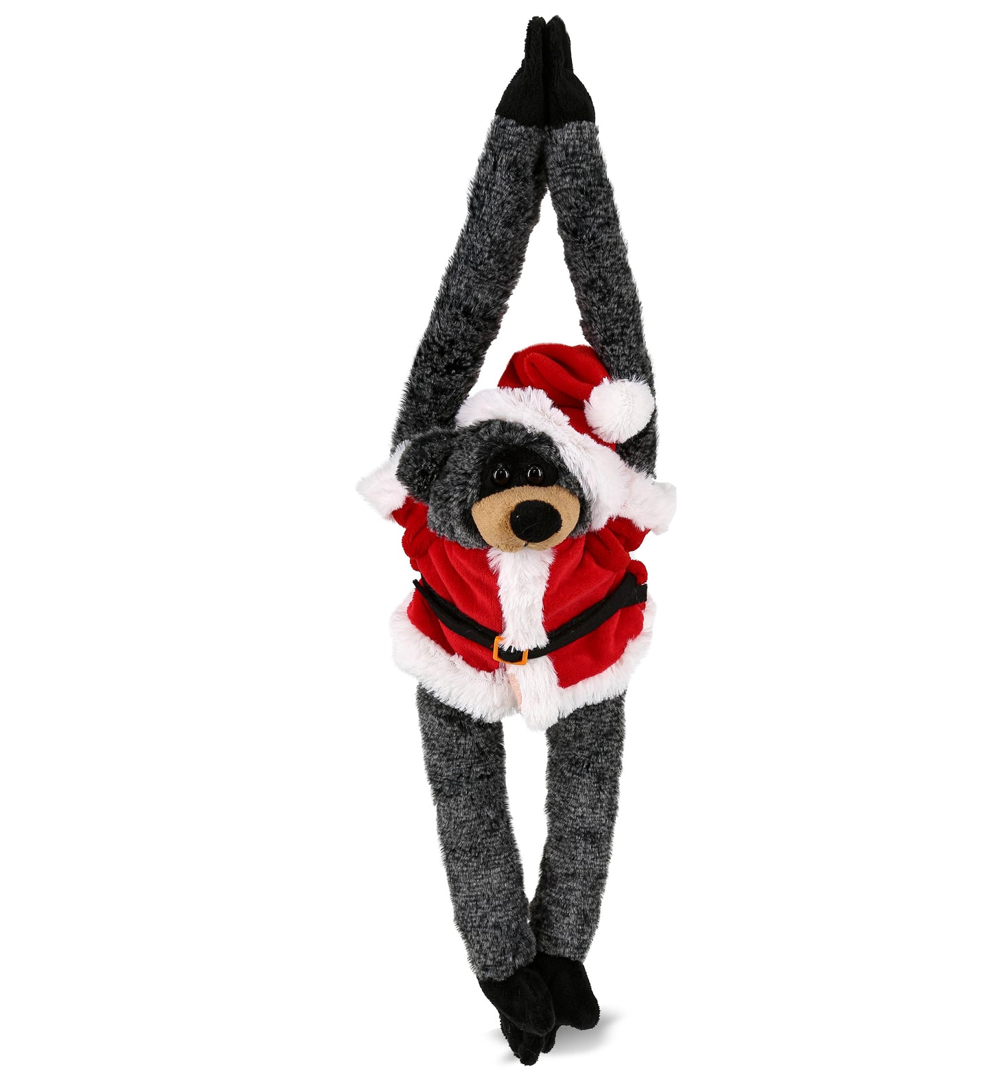 PLUSH SANTA - SUPER SOFT PLUSH - LONG ARMS - BLACK BEAR