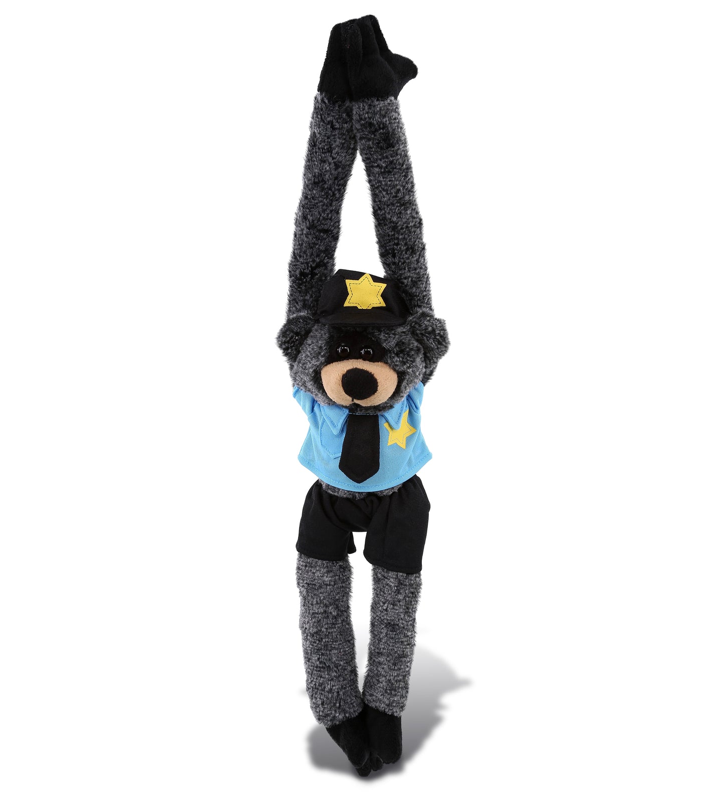 PLUSH POLICE - SUPER SOFT PLUSH - LONG ARMS - BLACK BEAR