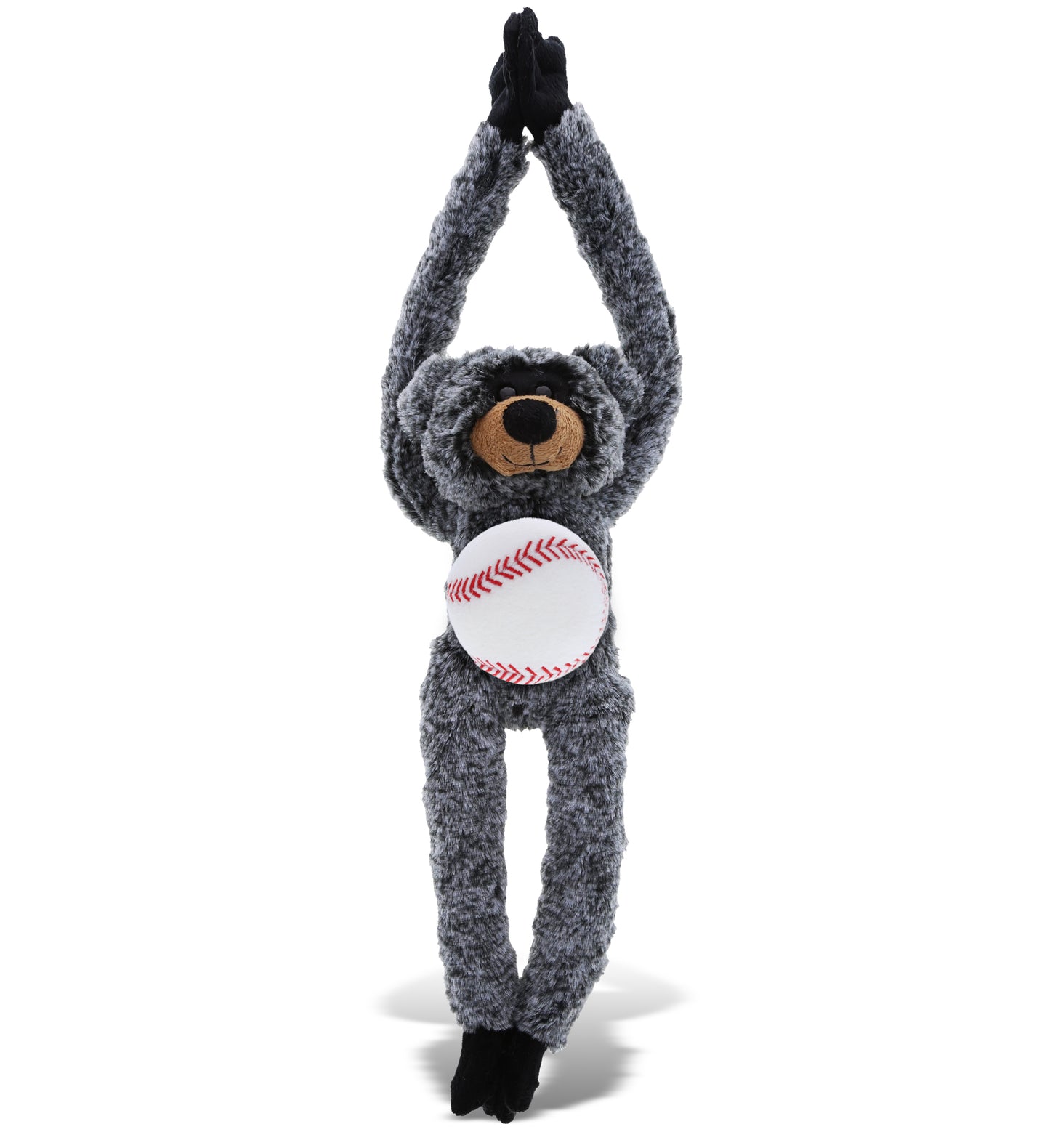 PLUSH BASEBALL - SUPER SOFT PLUSH - LONG ARMS - BLACK BEAR