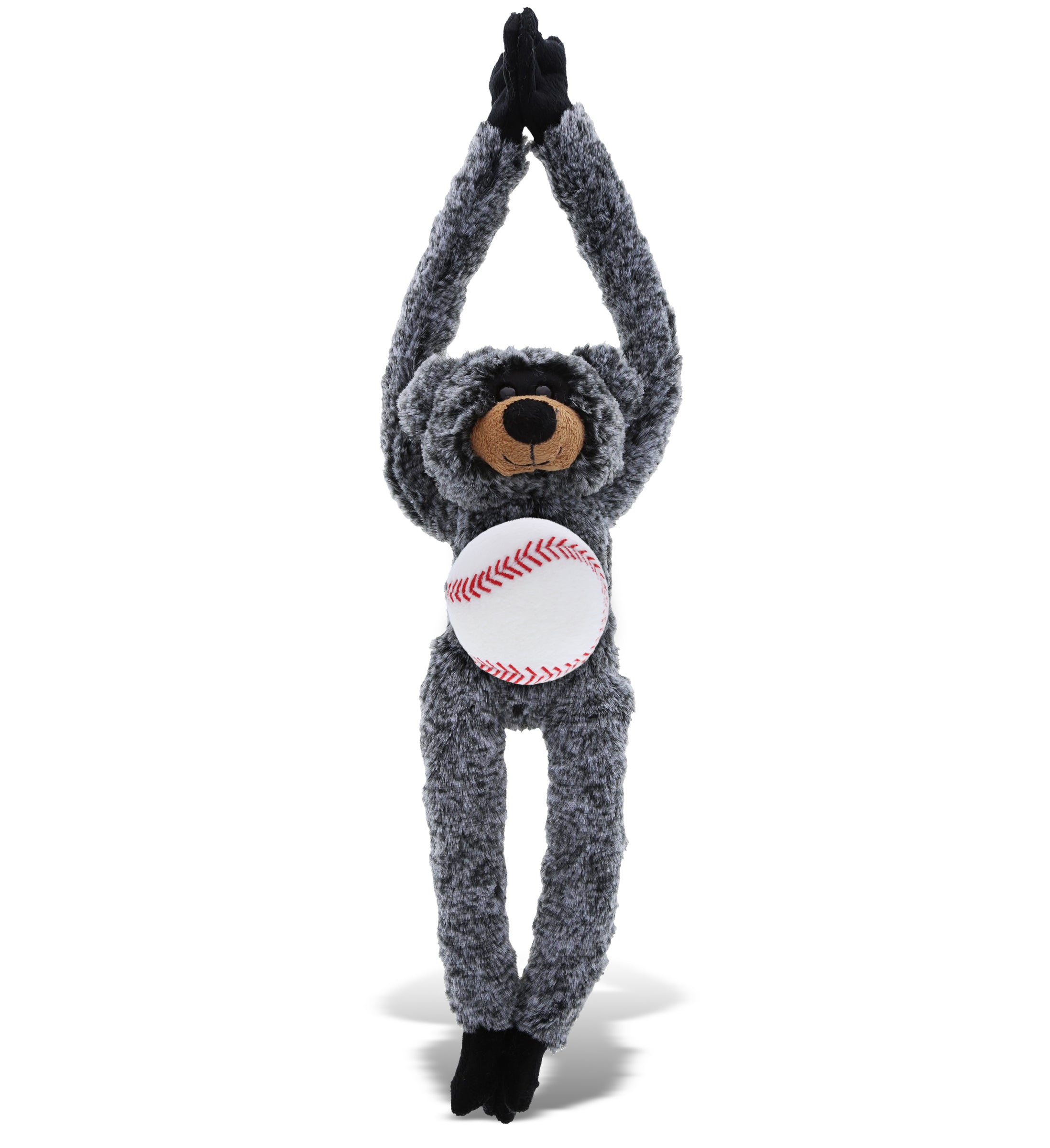 PLUSH BASEBALL - SUPER SOFT PLUSH - LONG ARMS - BLACK BEAR