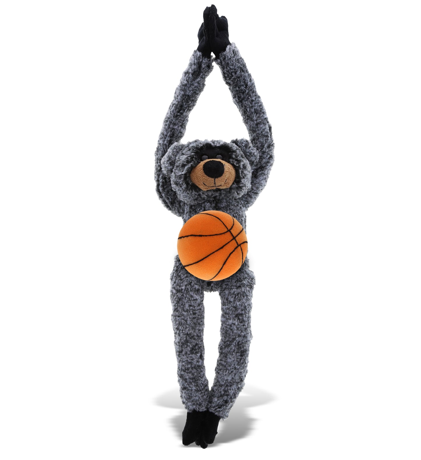 PLUSH BASKETBALL - SUPER SOFT PLUSH - LONG ARMS - BLACK BEAR