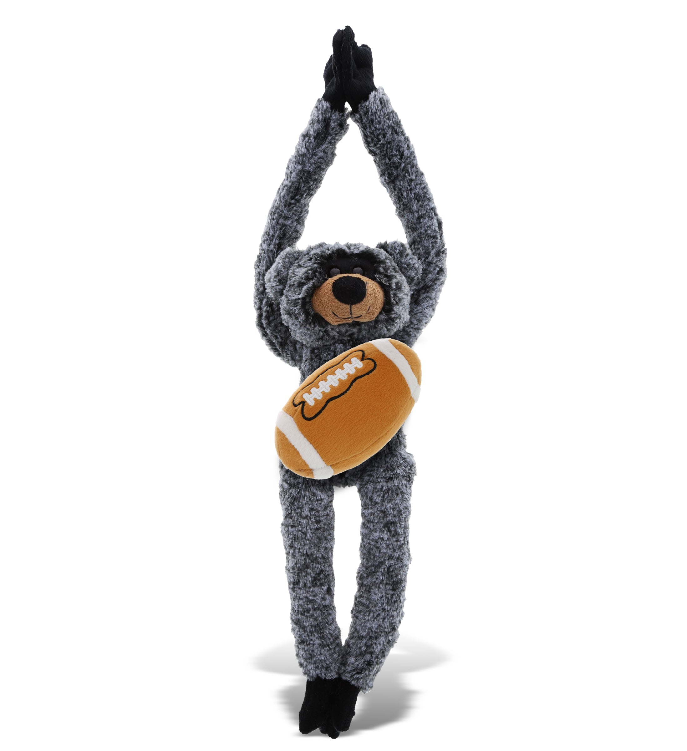 PLUSH FOOTBALL - SUPER SOFT PLUSH - LONG ARMS - BLACK BEAR