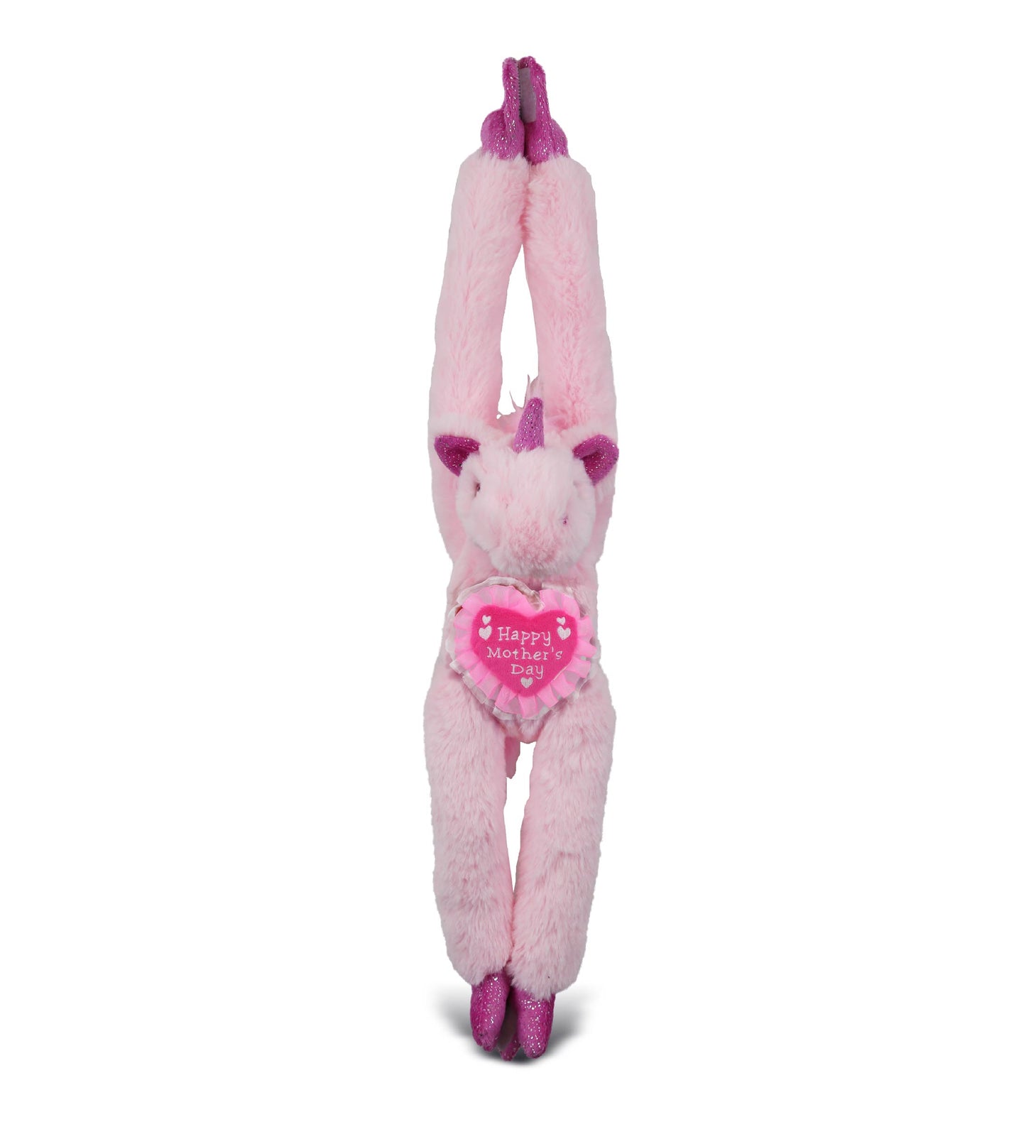 PLUSH MOTHERS DAY HEART - SUPER SOFT PLUSH - LONG ARMS - UNICORN