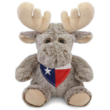 SUPER-SOFT PLUSH - SITTING MOOSE WITH TEXAS FLAG BANDANA