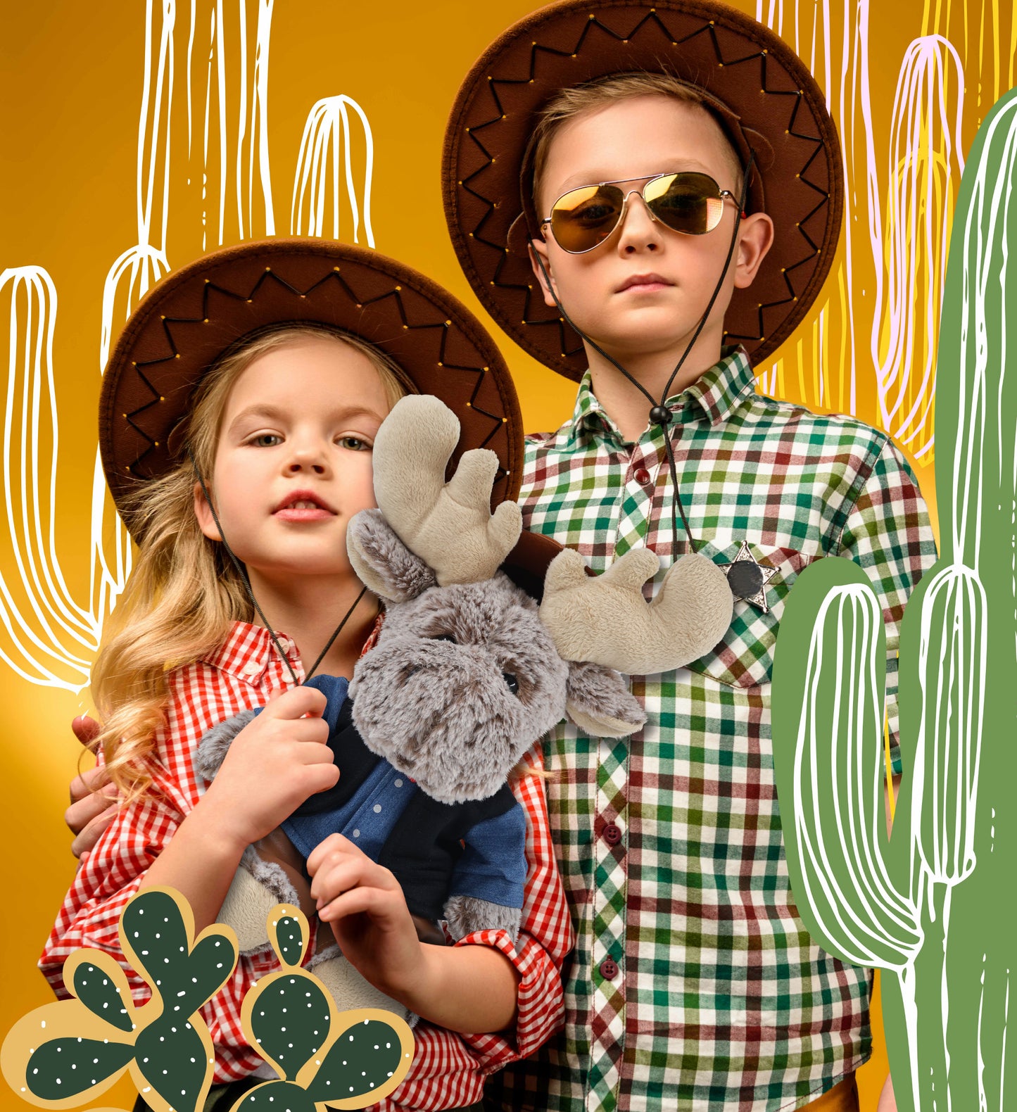 SUPER-SOFT PLUSH - SITTING MOOSE COWBOY DRESS UP