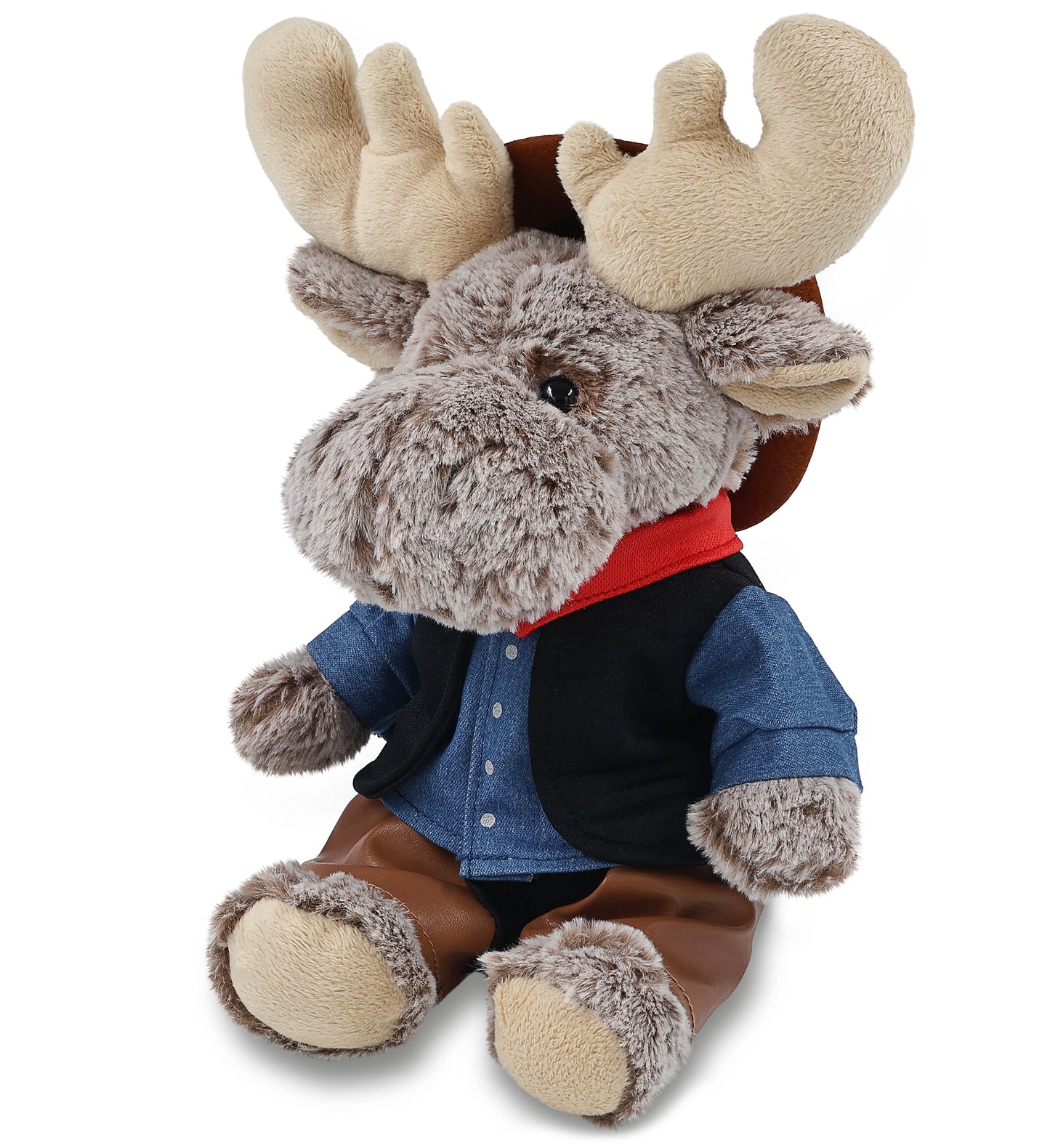 SUPER-SOFT PLUSH - SITTING MOOSE COWBOY DRESS UP