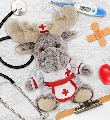 SUPER-SOFT PLUSH - SITTING MOOSE NURSE DRESS UP