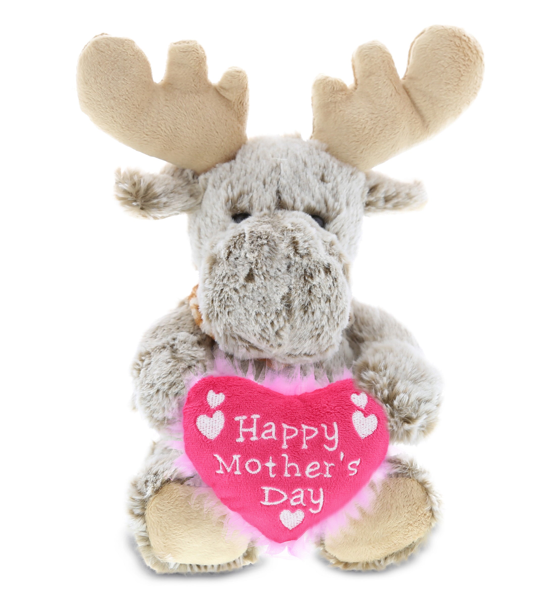 PLUSH MOTHERS DAY HEART - SUPER-SOFT PLUSH - SITTING MOOSE