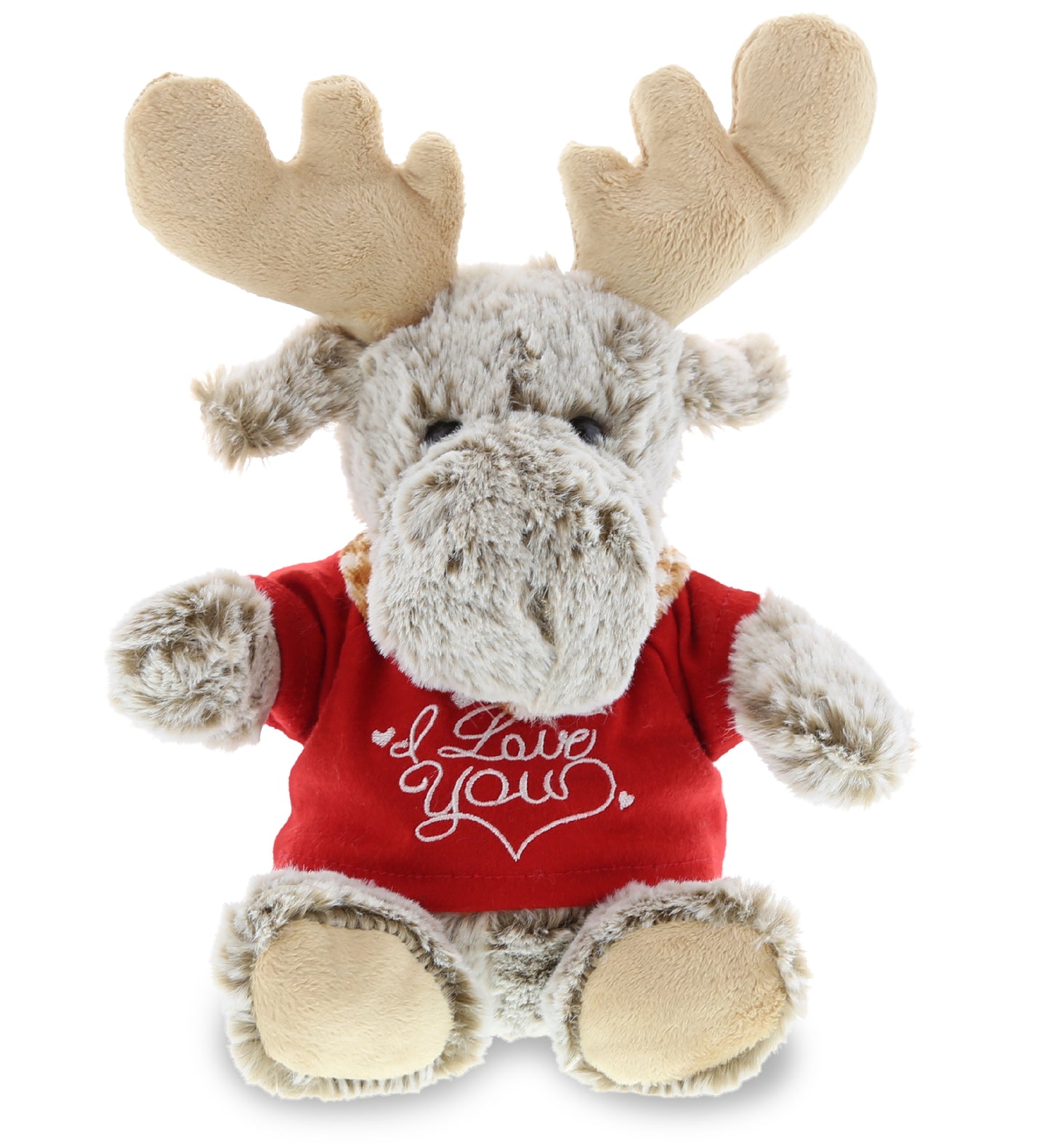 PLUSH I LOVE YOU RED SHIRT- SUPER-SOFT PLUSH - SITTING MOOSE