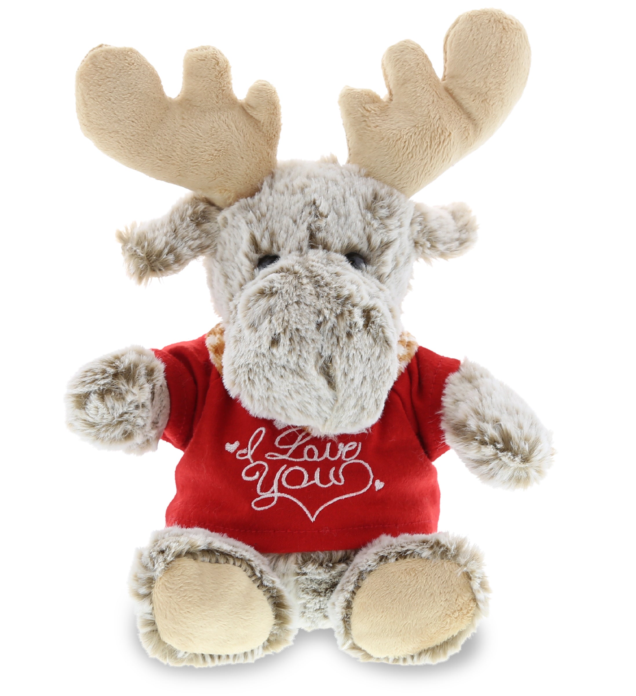 PLUSH I LOVE YOU RED SHIRT- SUPER-SOFT PLUSH - SITTING MOOSE