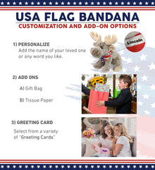 SUPER-SOFT PLUSH - FLOPPY MOOSE WITH USA FLAG BANDANA