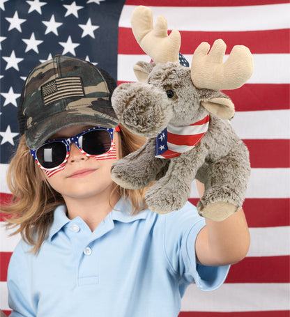 SUPER-SOFT PLUSH - FLOPPY MOOSE WITH USA FLAG BANDANA