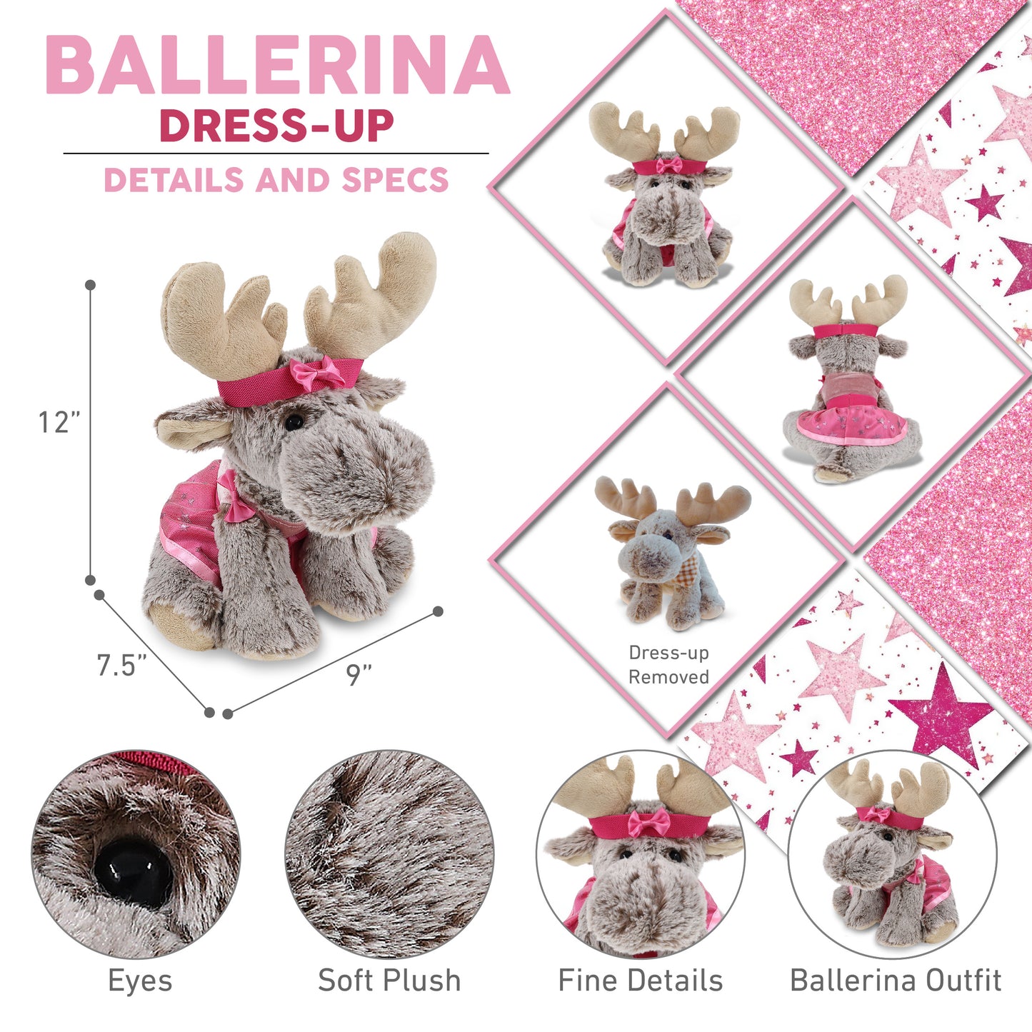 SUPER-SOFT PLUSH - FLOPPY MOOSE BALLERINA