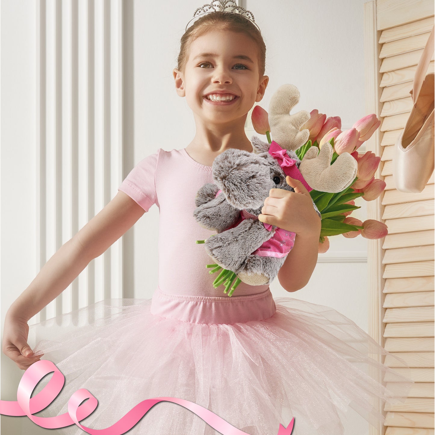 SUPER-SOFT PLUSH - FLOPPY MOOSE BALLERINA