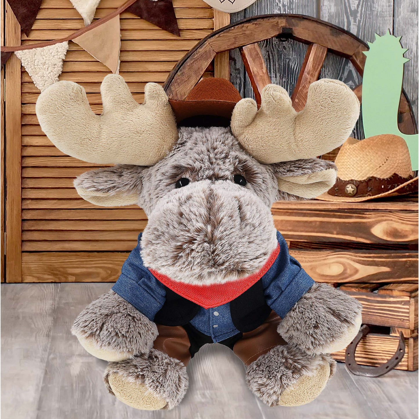 SUPER-SOFT PLUSH - FLOPPY MOOSE COWBOY DRESS UP