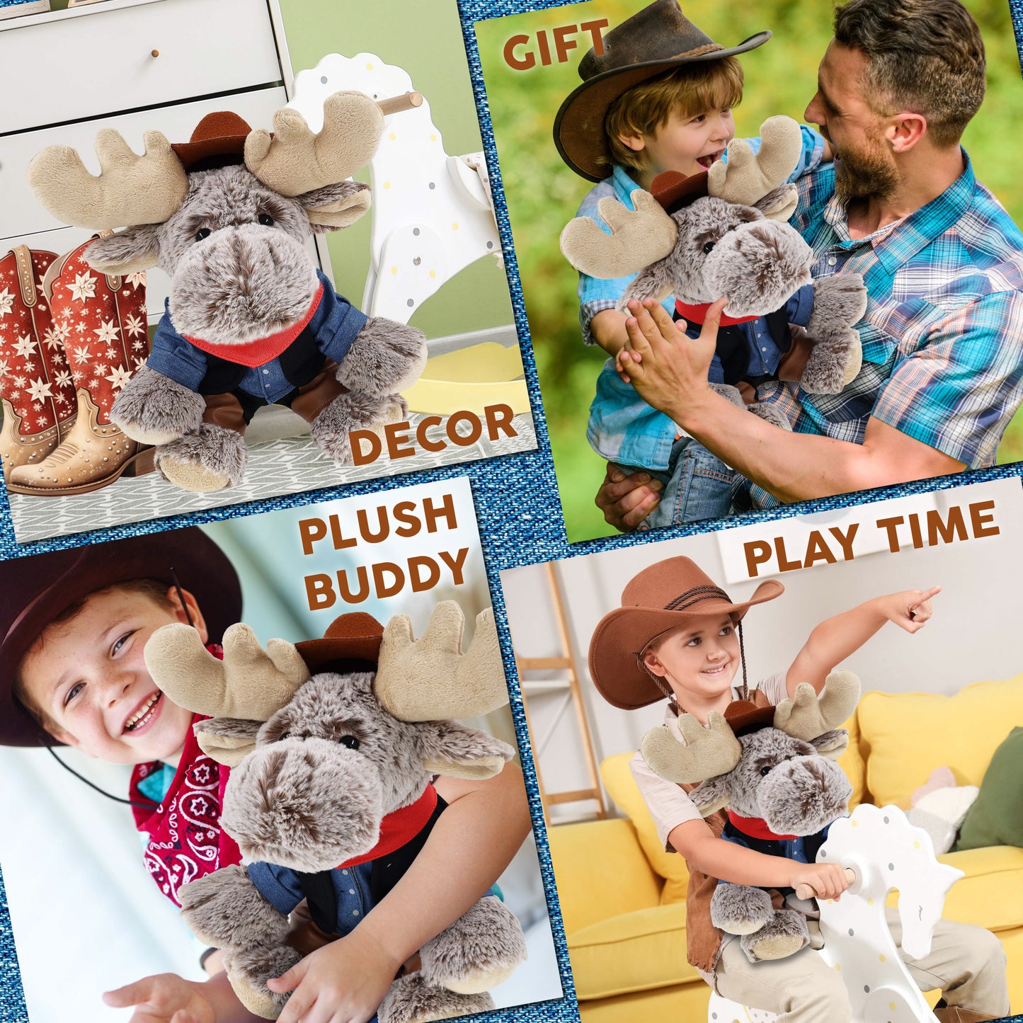 SUPER-SOFT PLUSH - FLOPPY MOOSE COWBOY DRESS UP