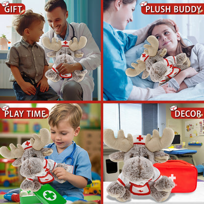 SUPER-SOFT PLUSH - FLOPPY MOOSE With NURSE Dress-Up