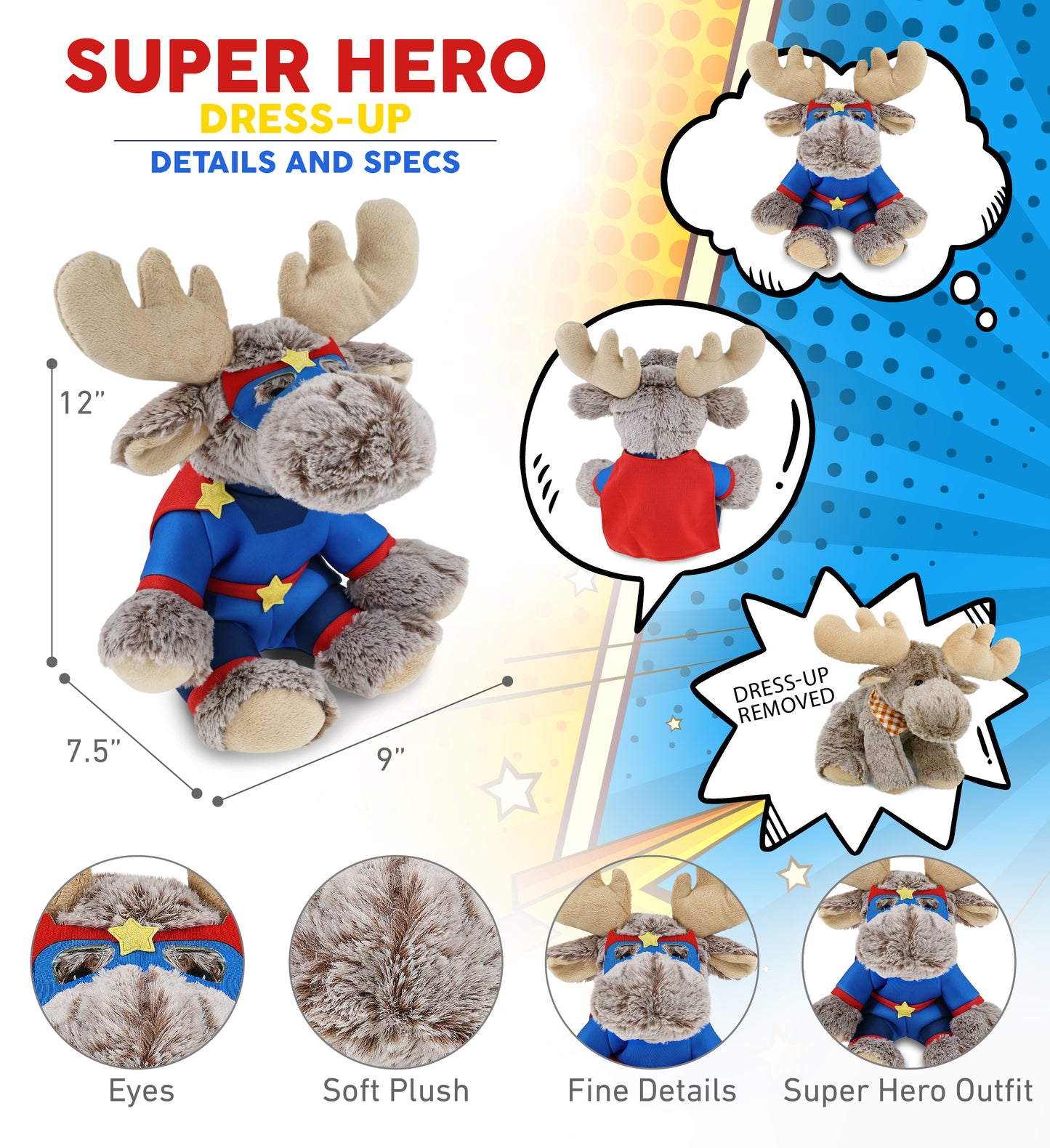 SUPER-SOFT PLUSH - FLOPPY MOOSE SUPER HERO