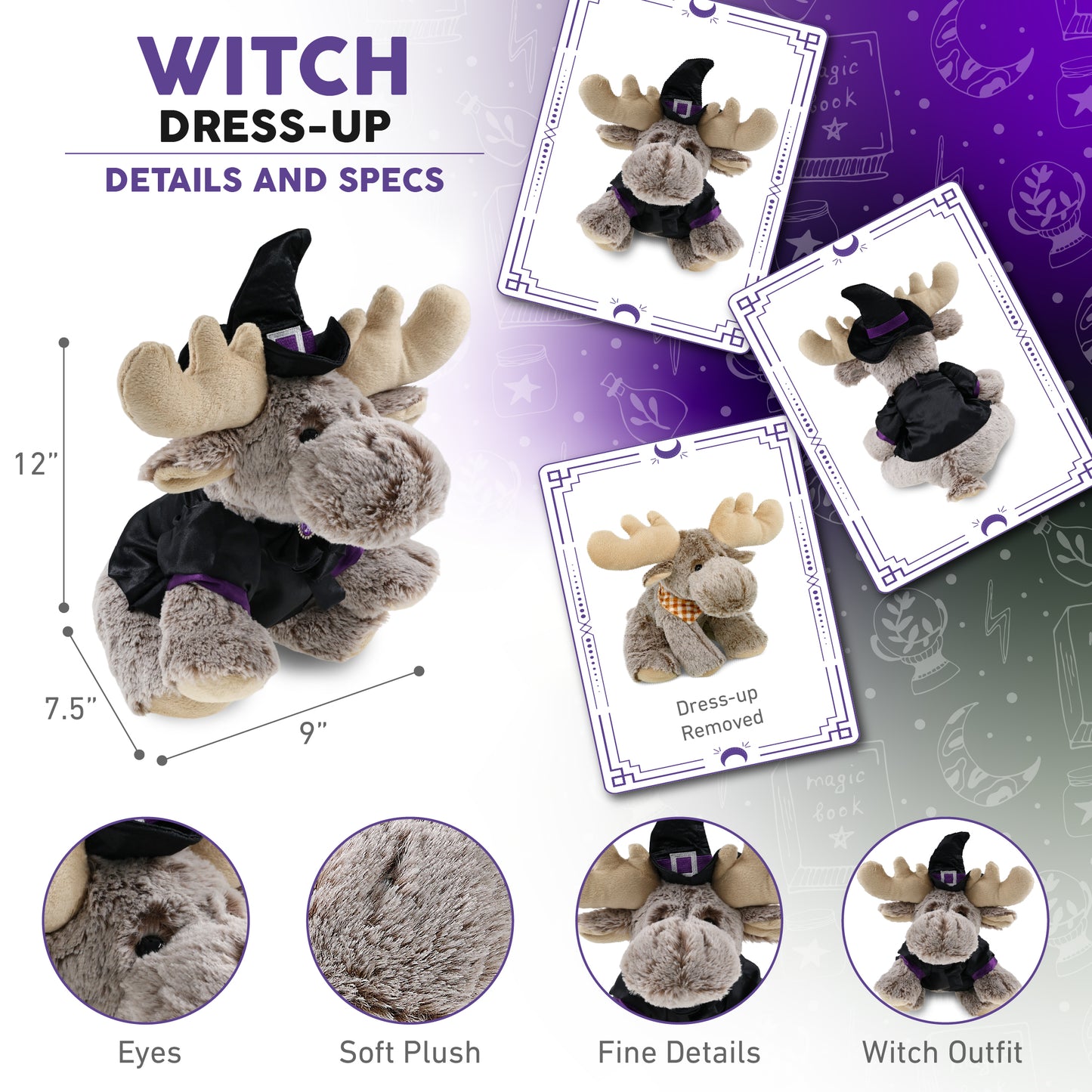 SUPER-SOFT PLUSH - FLOPPY MOOSE WITCH