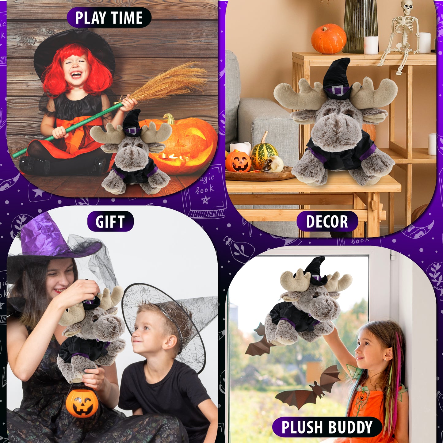 SUPER-SOFT PLUSH - FLOPPY MOOSE WITCH