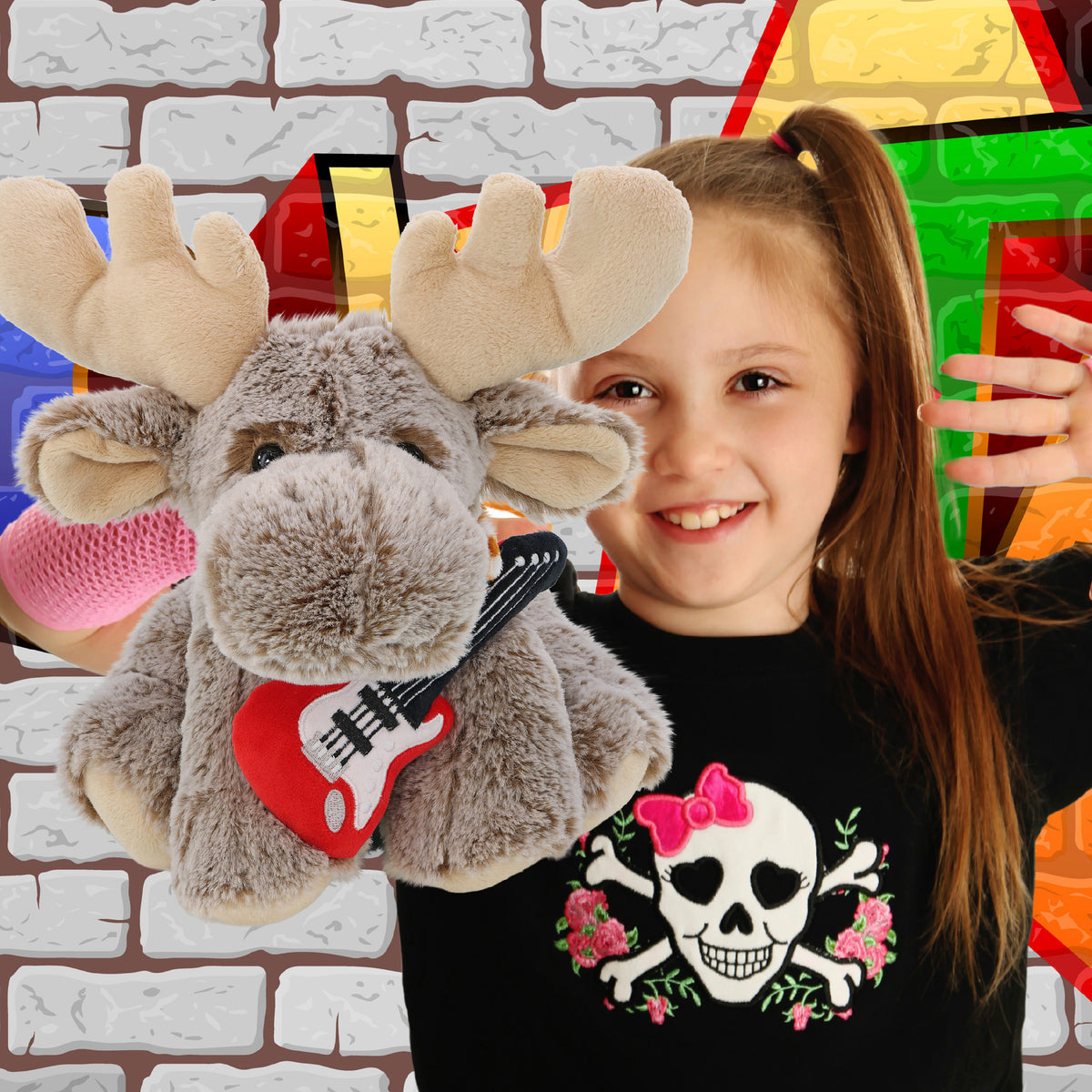SUPER-SOFT PLUSH - FLOPPY MOOSE WITH GUITAR ADD ON