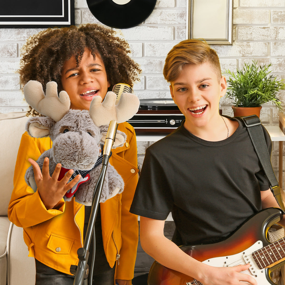SUPER-SOFT PLUSH - FLOPPY MOOSE WITH GUITAR ADD ON