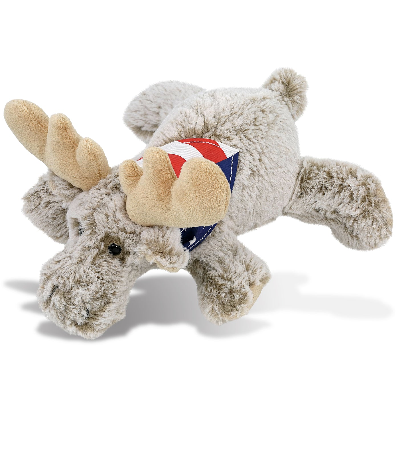SUPER-SOFT PLUSH - LYING MOOSE WITH USA FLAG BANDANA