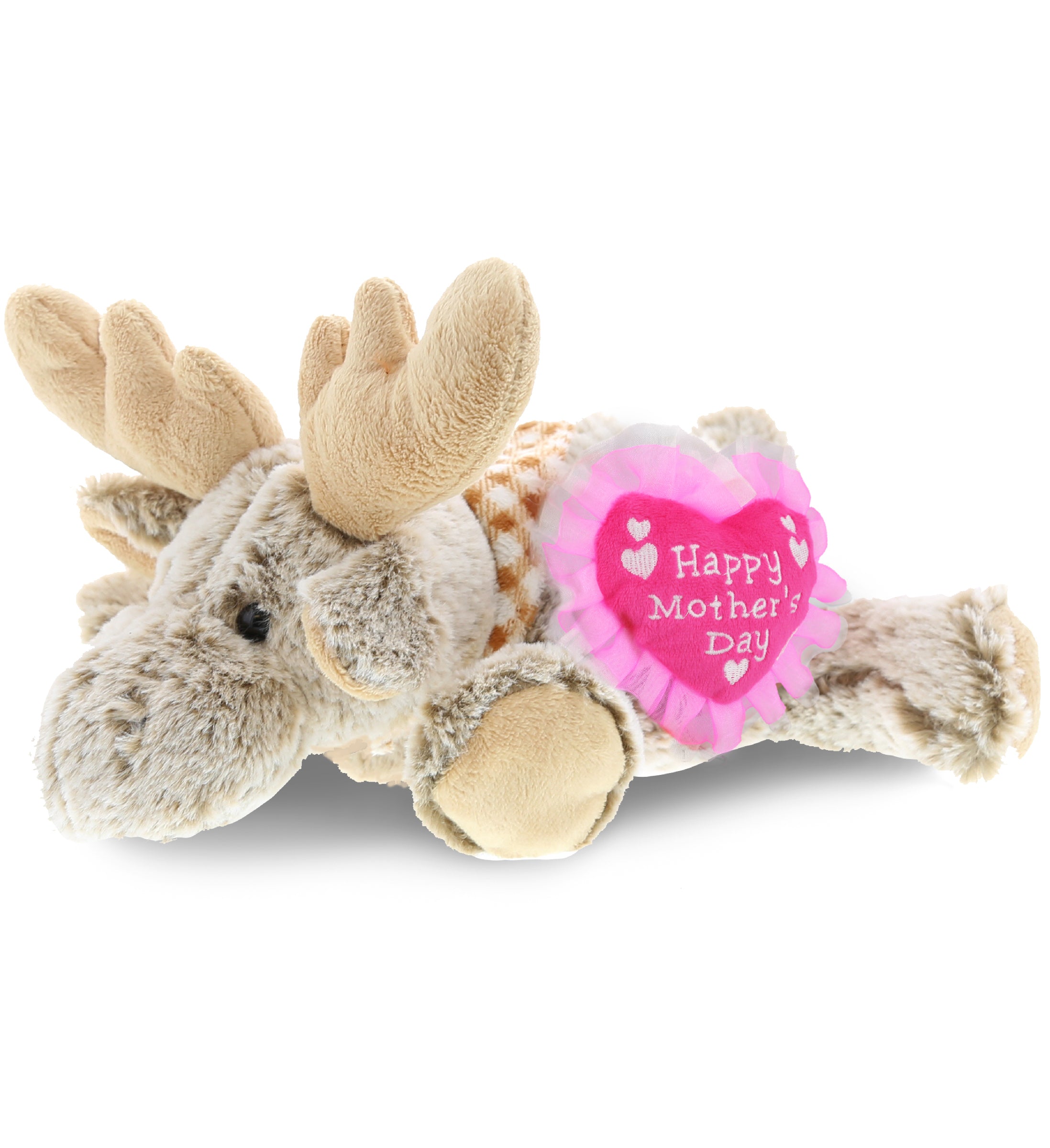 PLUSH MOTHERS DAY HEART - SUPER-SOFT PLUSH - LYING MOOSE