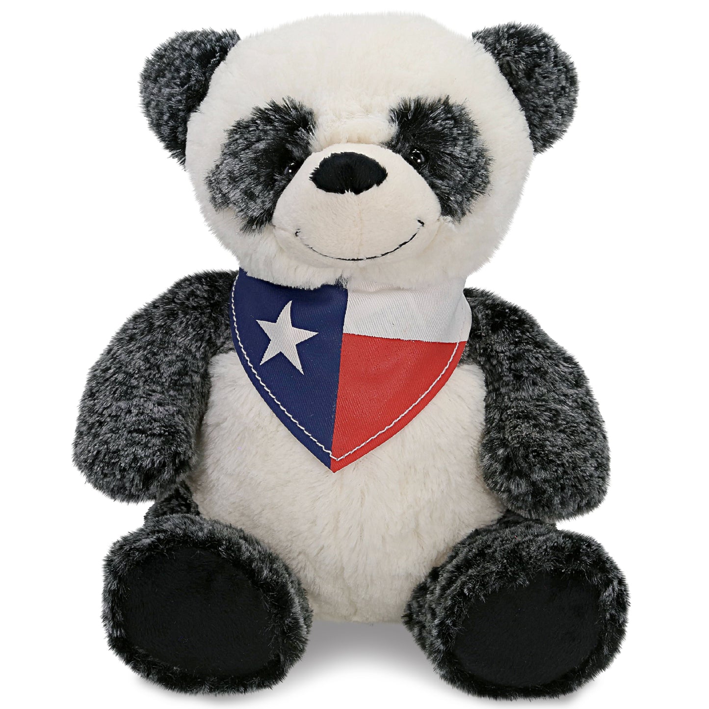 SUPER-SOFT PLUSH - SITTING PANDA WITH TEXAS FLAG BANDANA