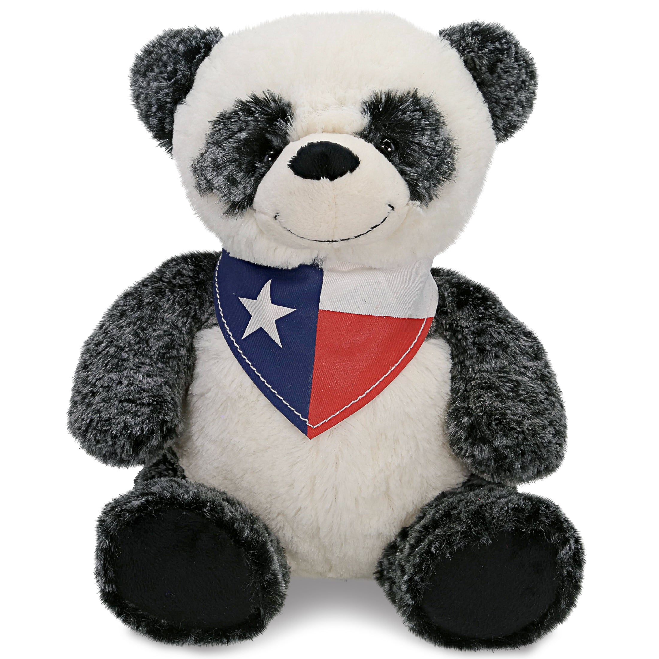 SUPER-SOFT PLUSH - SITTING PANDA WITH TEXAS FLAG BANDANA