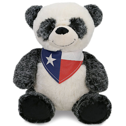 SUPER-SOFT PLUSH - SITTING PANDA WITH TEXAS FLAG BANDANA