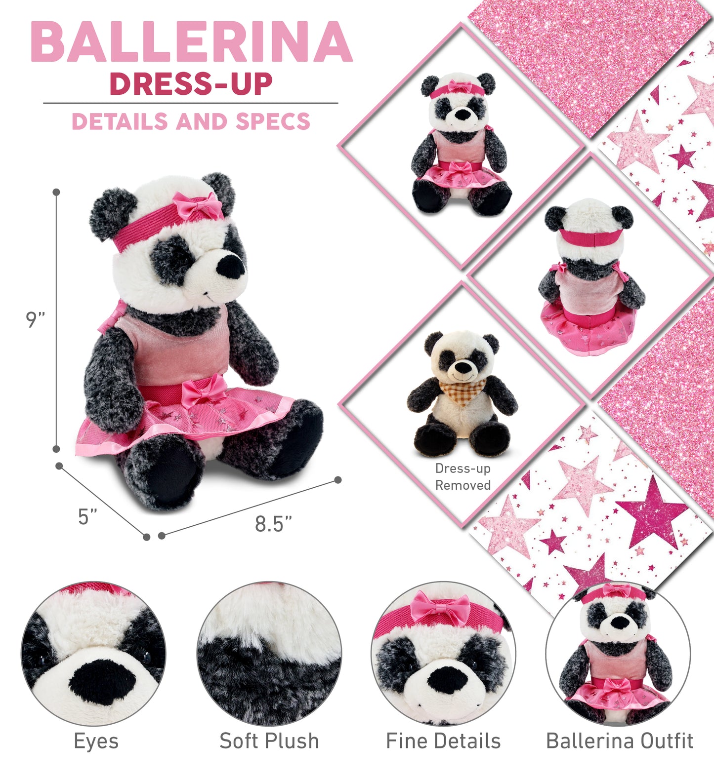 SUPER-SOFT PLUSH - SITTING PANDA Ballerina