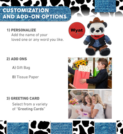 SUPER-SOFT PLUSH - SITTING PANDA COWBOY DRESS UP