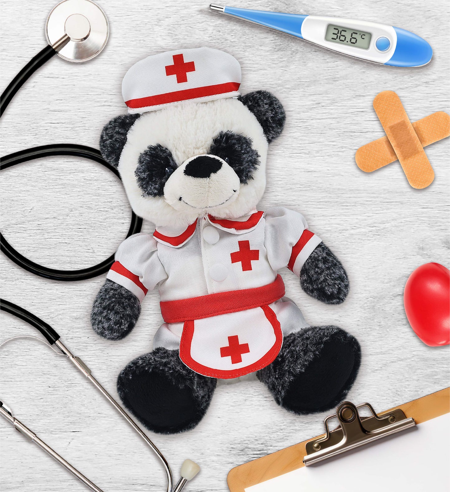 SUPER-SOFT PLUSH - SITTING PANDA NURSE DRESS UP