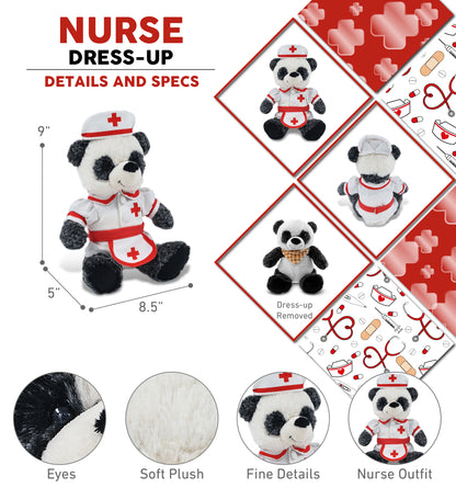SUPER-SOFT PLUSH - SITTING PANDA NURSE DRESS UP