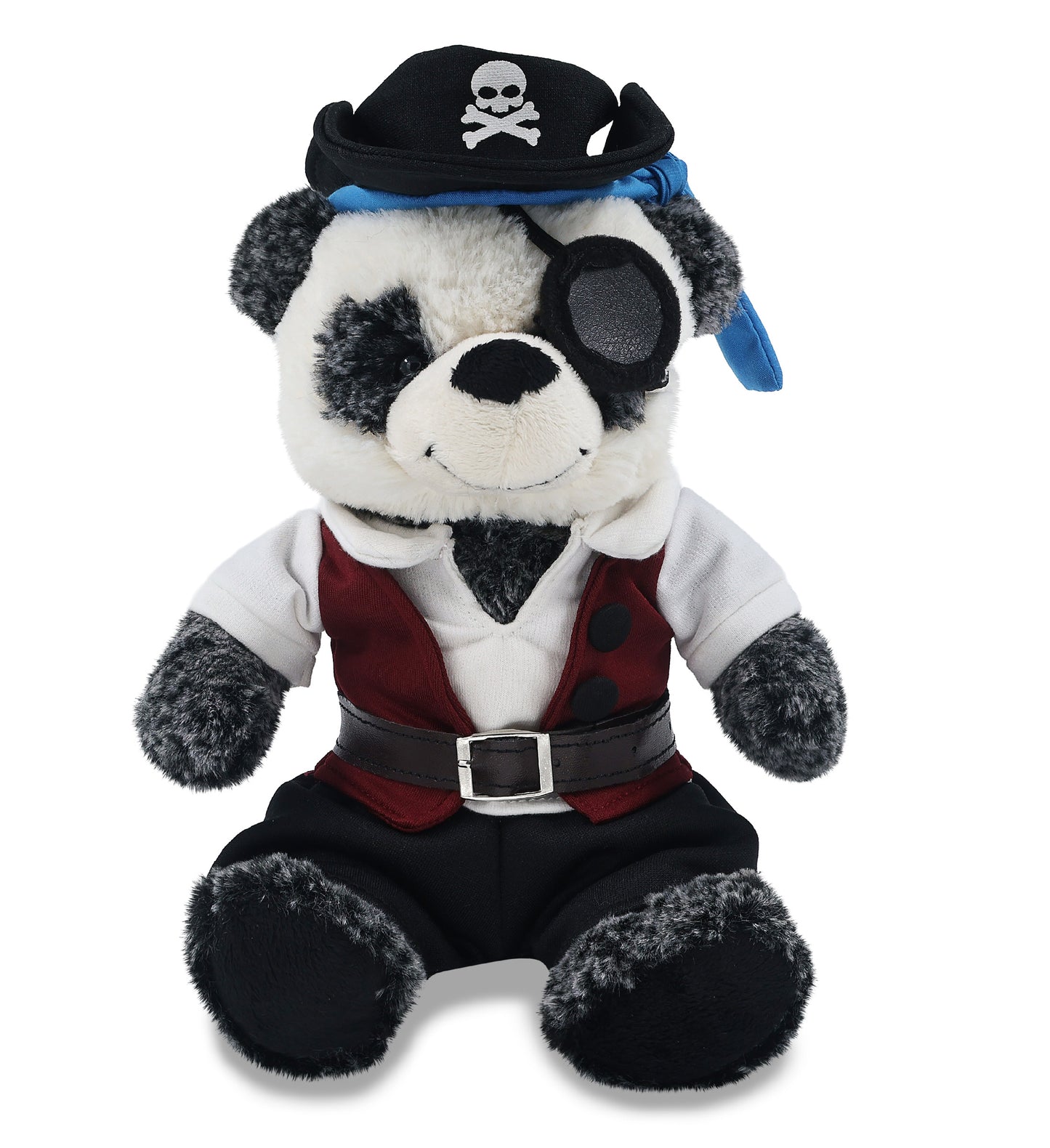 SUPER-SOFT PLUSH - SITTING PANDA WITH PIRATE DRESS UP