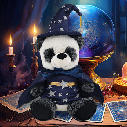 SUPER-SOFT PLUSH - SITTING PANDA WITH WIZARD DRESS UP