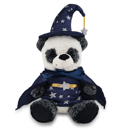SUPER-SOFT PLUSH - SITTING PANDA WITH WIZARD DRESS UP