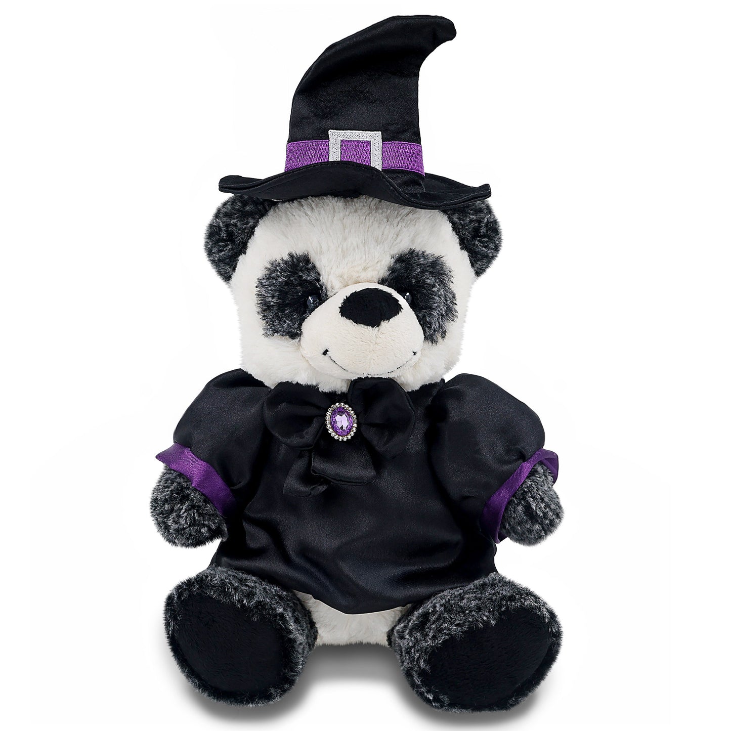 SUPER-SOFT PLUSH - SITTING PANDA WITH WITCH DRESS UP