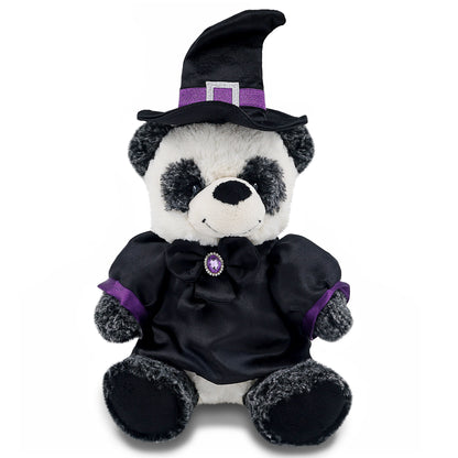 SUPER-SOFT PLUSH - SITTING PANDA WITH WITCH DRESS UP